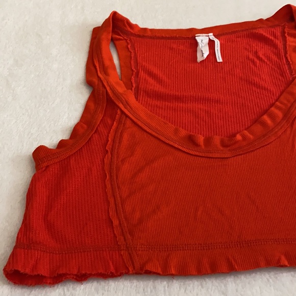 {Urban Outfitters} Out From Under | Sleeveless Ribbed Crop Top Orange (M) - Picture 4 of 13
